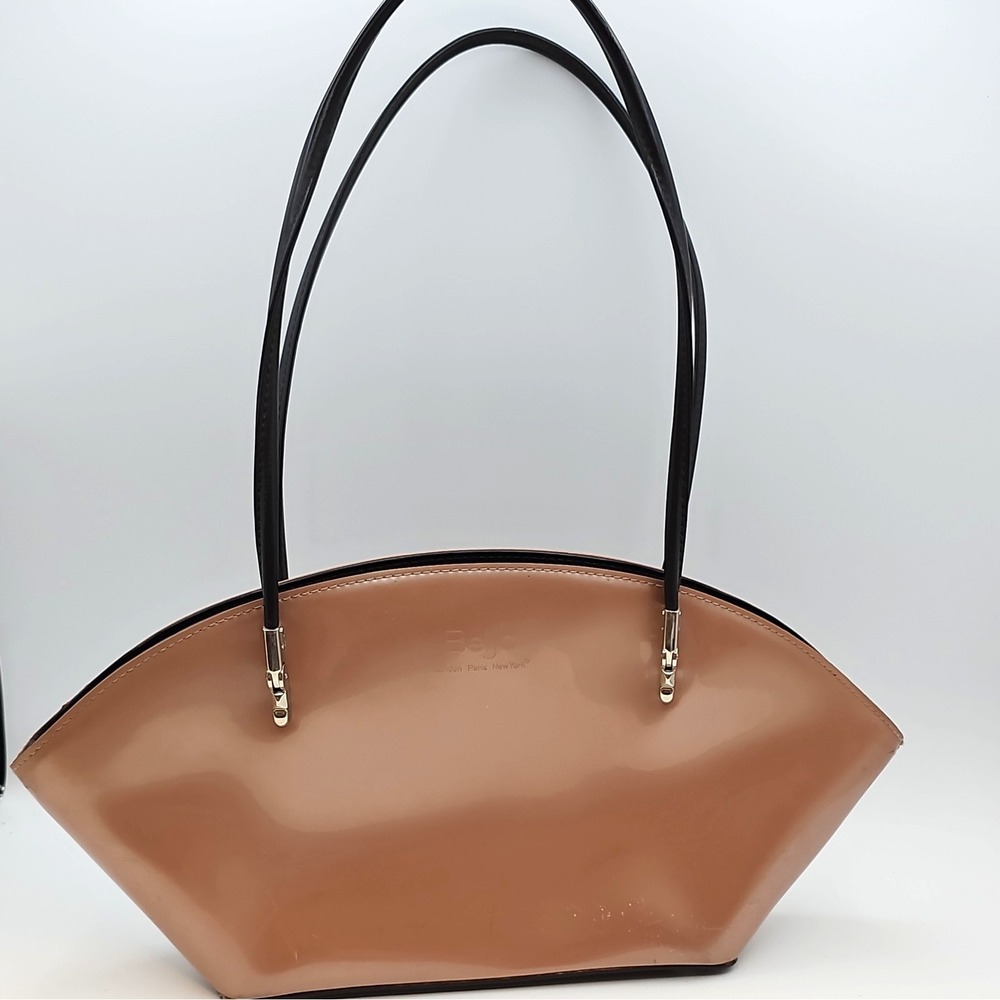 Beijo London Paris New York Vintage Y2K Vinyl Patent Handbag Blush Pink